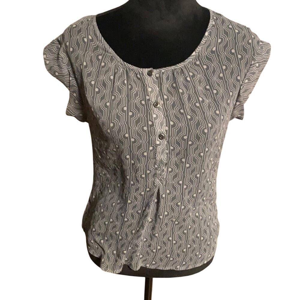 Banana Republic Sheer Printed Cap Sleeve Top, Size S